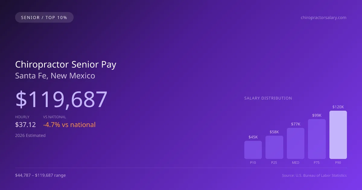 Chiropractor Senior Salary in Santa Fe, NM — 2026 est., based on 2025 BLS